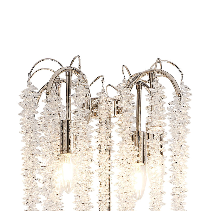 Diyas IL32905 Wisteria Floor Lamp 4 Light E14 Polished Nickel / Crystal