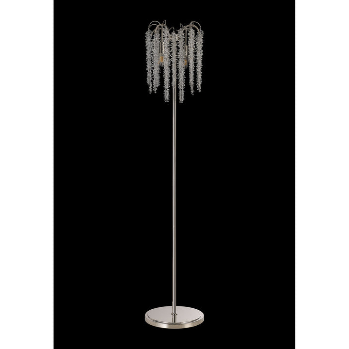 Diyas IL32905 Wisteria Floor Lamp 4 Light E14 Polished Nickel / Crystal