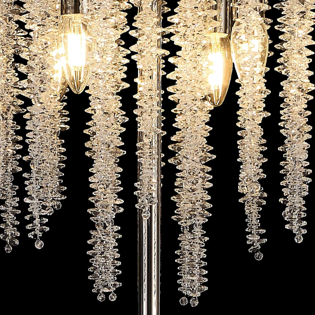 Diyas IL32905 Wisteria Floor Lamp 4 Light E14 Polished Nickel / Crystal