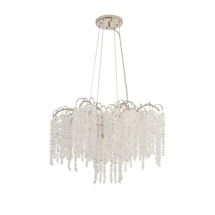 Diyas IL32883 Wisteria Round Pendant 9 Light E14 Polished Nickel / Crystal