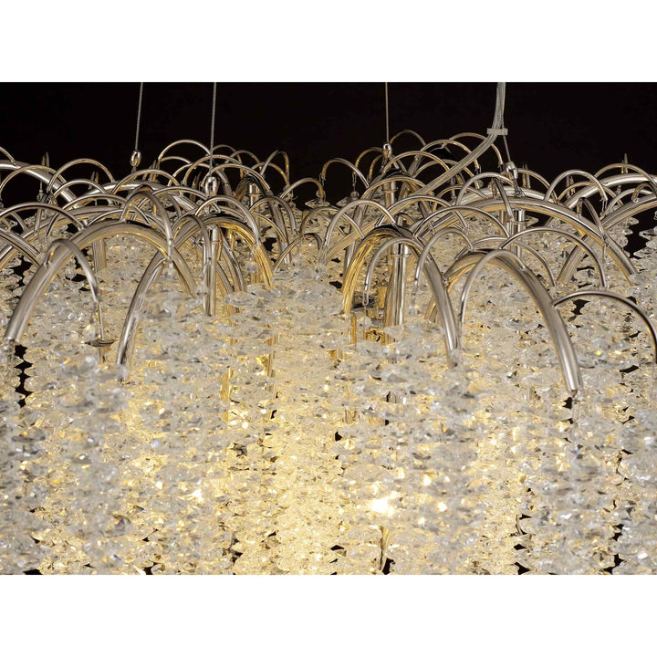 Diyas IL32883 Wisteria Round Pendant 9 Light E14 Polished Nickel / Crystal