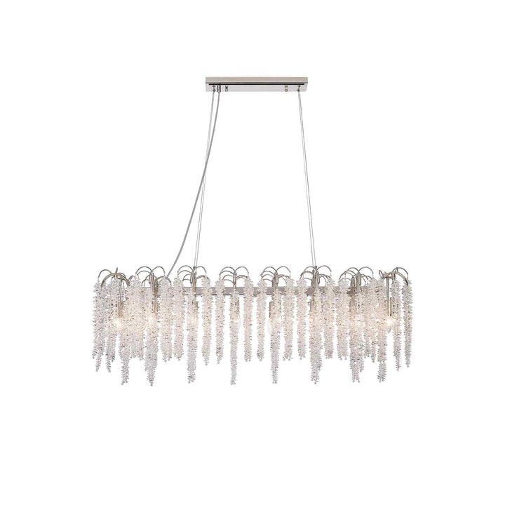 Diyas IL32907 Wisteria Oval Pendant 16 Light E14 Polished Nickel / Crystal