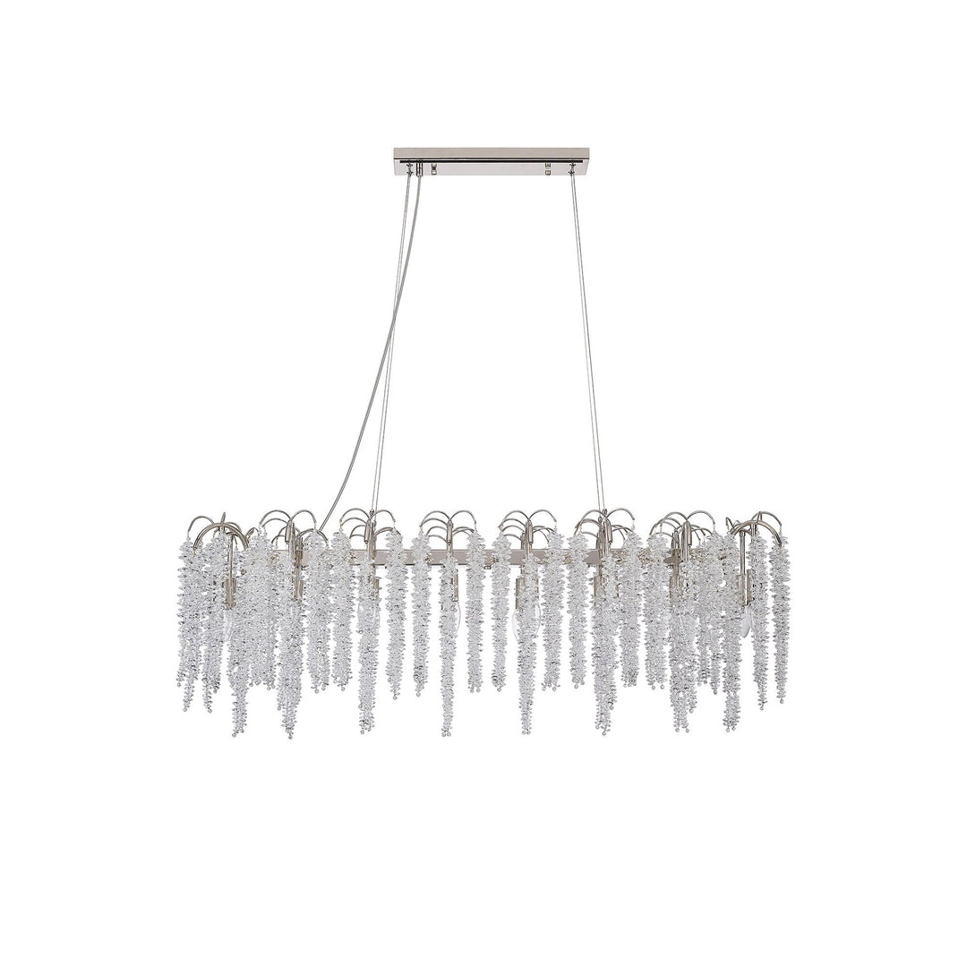 Diyas IL32907 Wisteria Oval Pendant 16 Light E14 Polished Nickel / Crystal