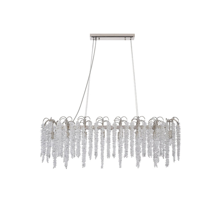 Diyas IL32907 Wisteria Oval Pendant 16 Light E14 Polished Nickel / Crystal