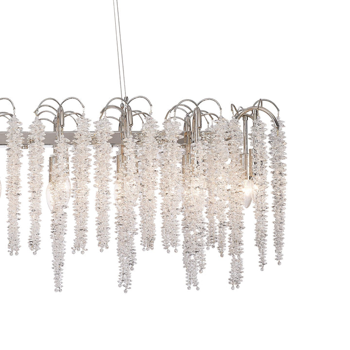 Diyas IL32907 Wisteria Oval Pendant 16 Light E14 Polished Nickel / Crystal