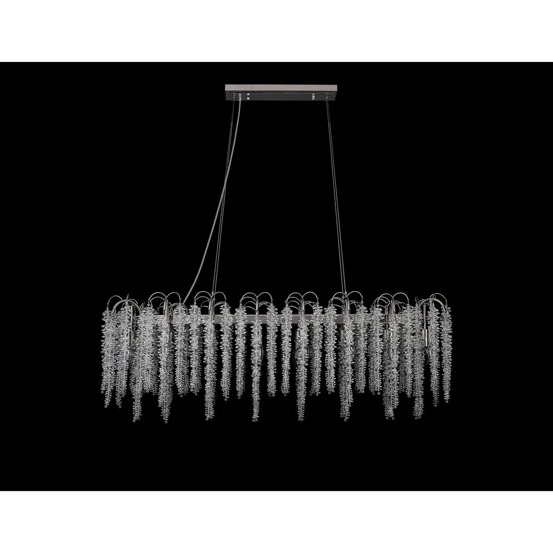 Diyas IL32907 Wisteria Oval Pendant 16 Light E14 Polished Nickel / Crystal