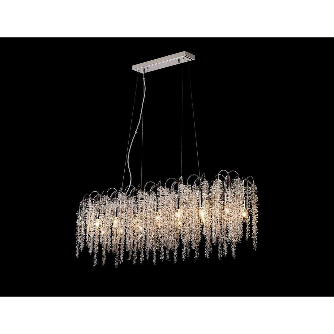 Diyas IL32907 Wisteria Oval Pendant 16 Light E14 Polished Nickel / Crystal