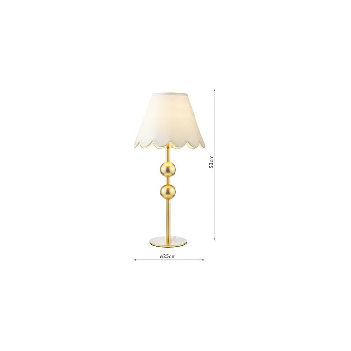 Dar TIL4235-NER102 Tilda Table Lamp Satin Gold With Shade