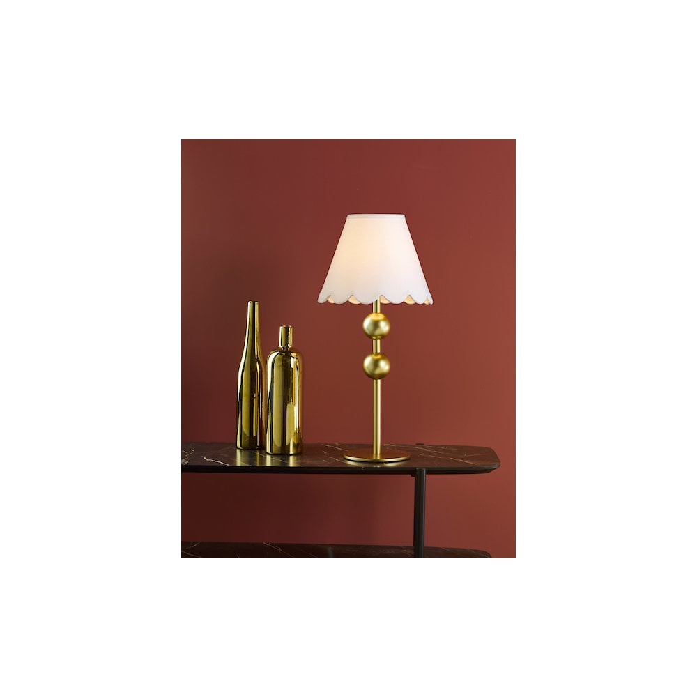 Dar TIL4235-NER102 Tilda Table Lamp Satin Gold With Shade