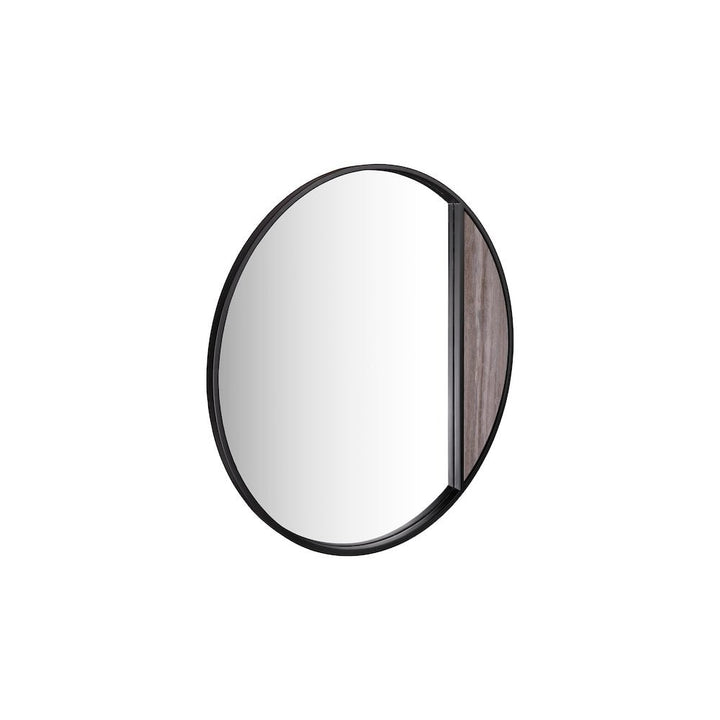 Dar 002RAS003 Rasmus Mirror Brown Stone Veneer and Matt Black 80cm