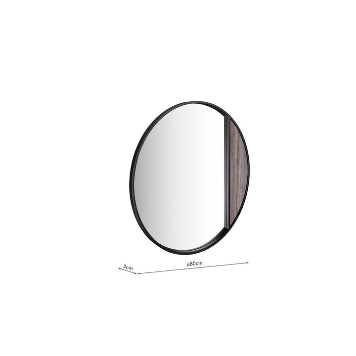 Dar 002RAS003 Rasmus Mirror Brown Stone Veneer and Matt Black 80cm