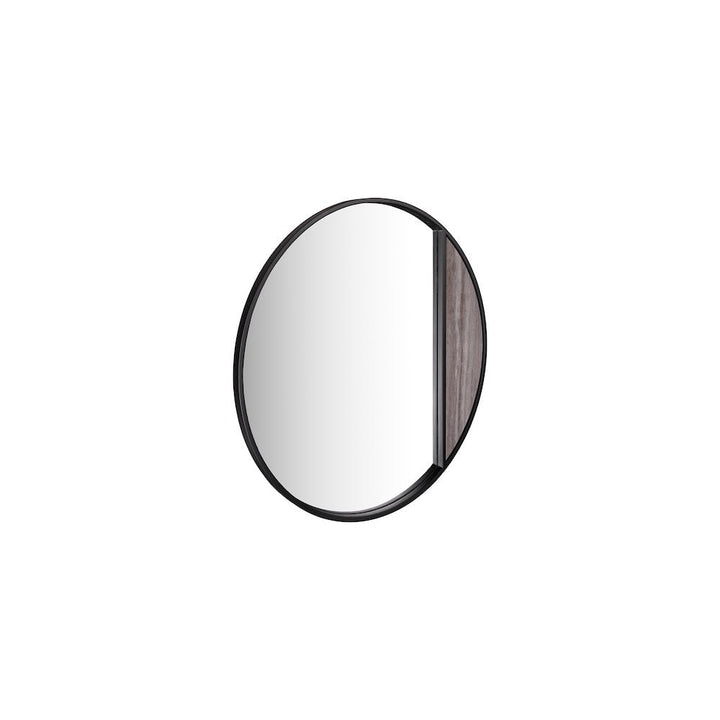 Dar 002RAS004 Rasmus Mirror Brown Stone Veneer and Matt Black 50cm