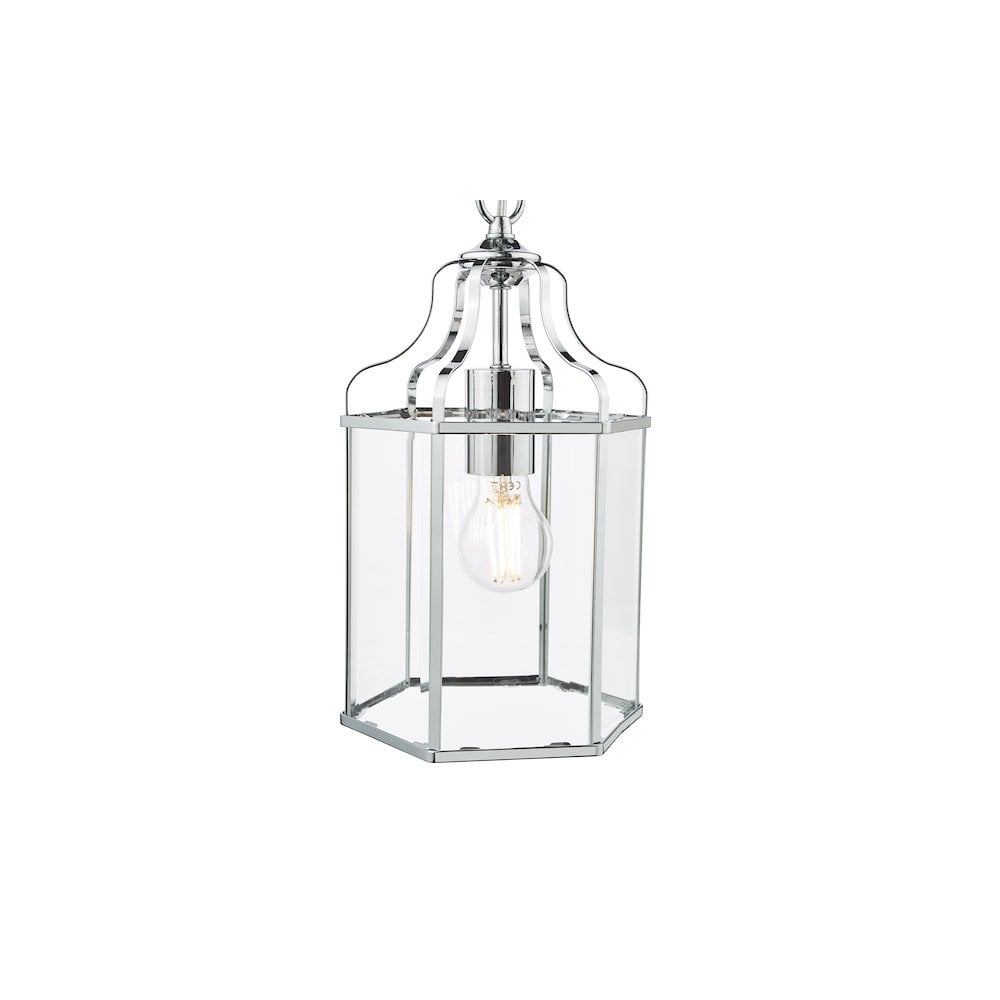 Dar ALE8650 Aled Pendant Polished Chrome and Glass