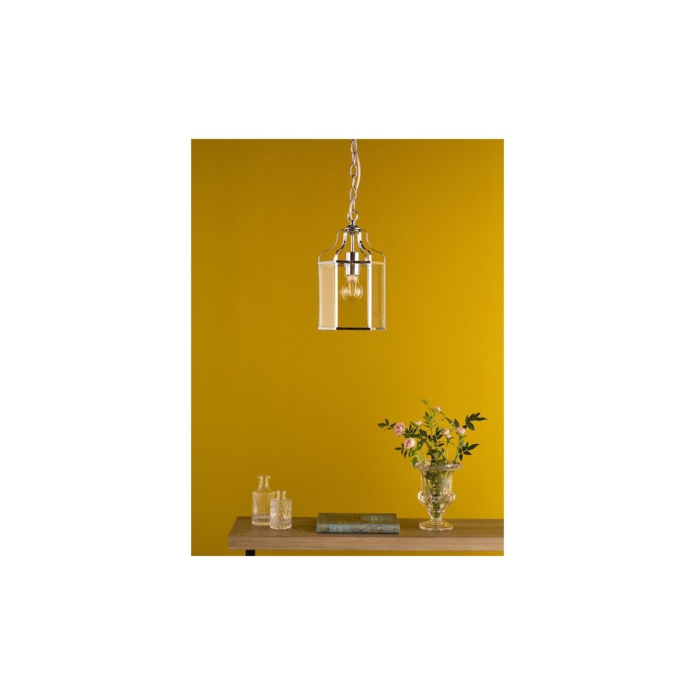 Dar ALE8650 Aled Pendant Polished Chrome and Glass