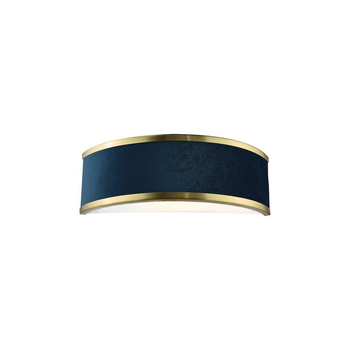 Dar ALV0723 Alvaro Wall Light Brushed Brass With Blue Shade