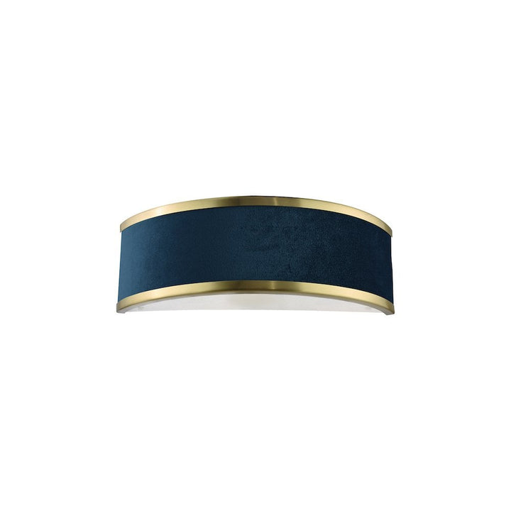 Dar ALV0723 Alvaro Wall Light Brushed Brass With Blue Shade