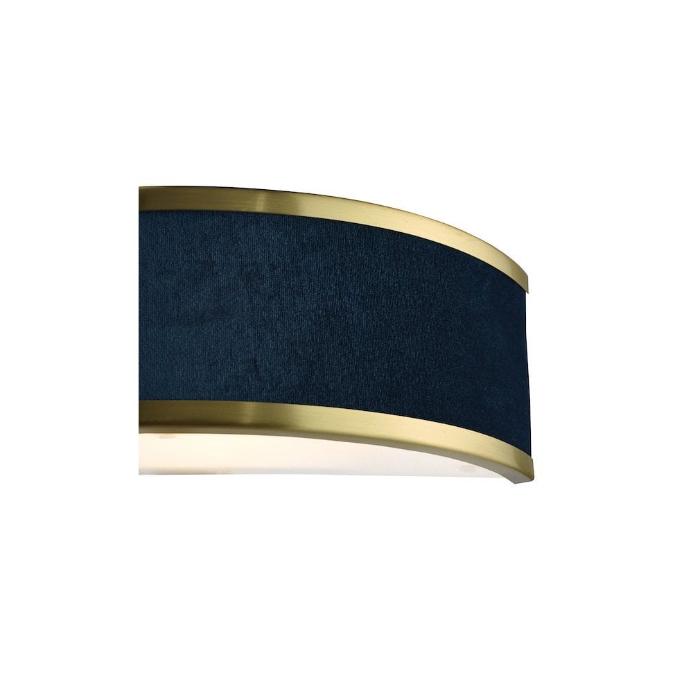 Dar ALV0723 Alvaro Wall Light Brushed Brass With Blue Shade