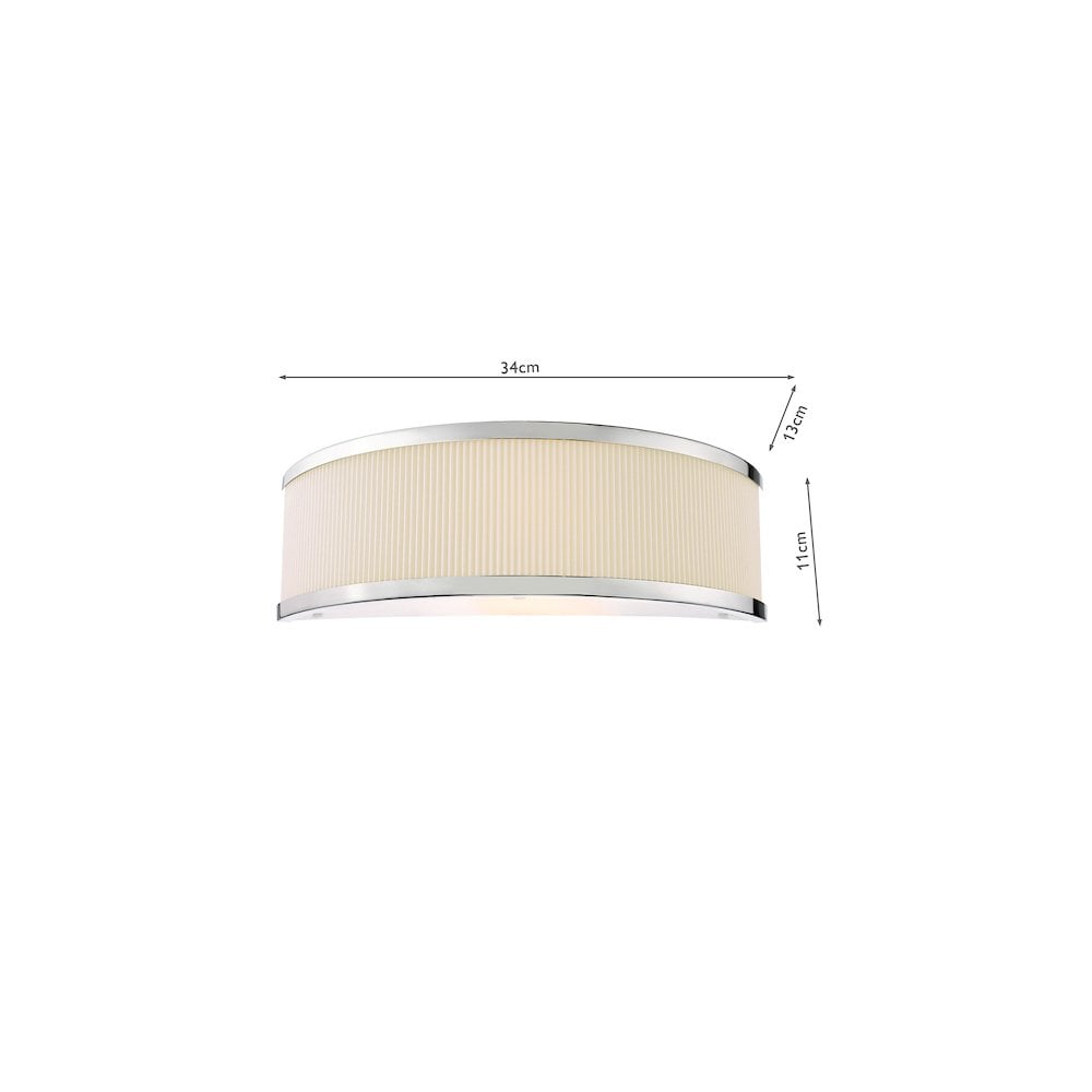 Dar ALV0733 Alvaro Wall Light Polished Chrome With Ivory Shade