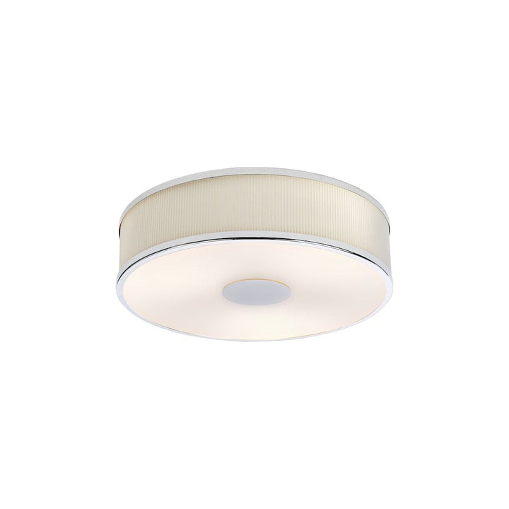 Dar ALV5233 Alvaro 3 Light Flush Polished Chrome With Ivory shade