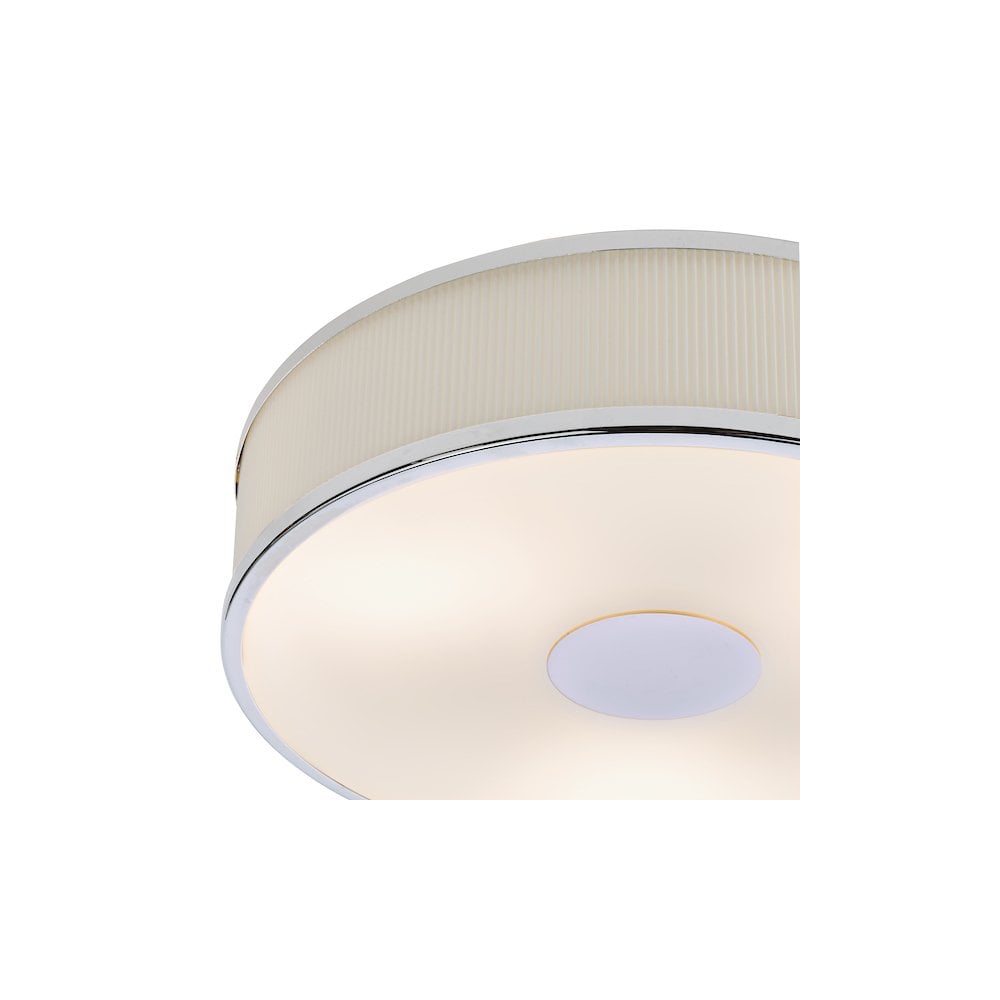 Dar ALV5233 Alvaro 3 Light Flush Polished Chrome With Ivory shade