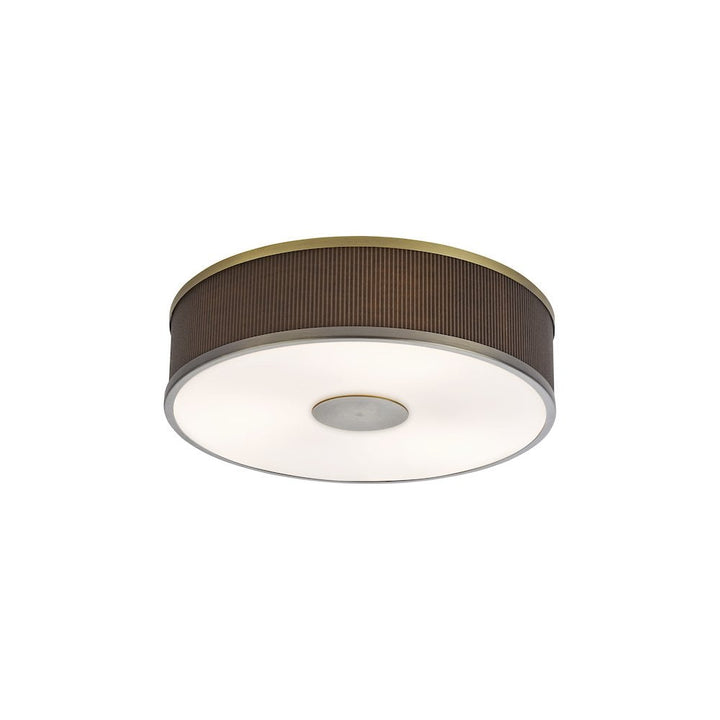 Dar ALV5239 Alvaro 3 Light Flush Antique Bronze With Brown Shade