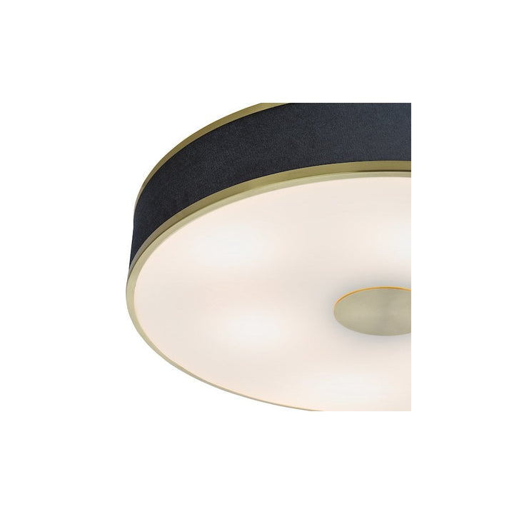 Dar ALV6423 Alvaro 6 Light Flush Brushed Brass With Blue shade