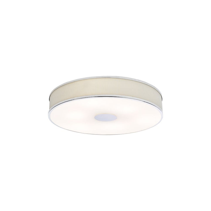 Dar ALV6433 Alvaro 6 Light Flush Polished Chrome With Ivory shade