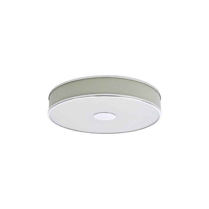 Dar ALV6433 Alvaro 6 Light Flush Polished Chrome With Ivory shade