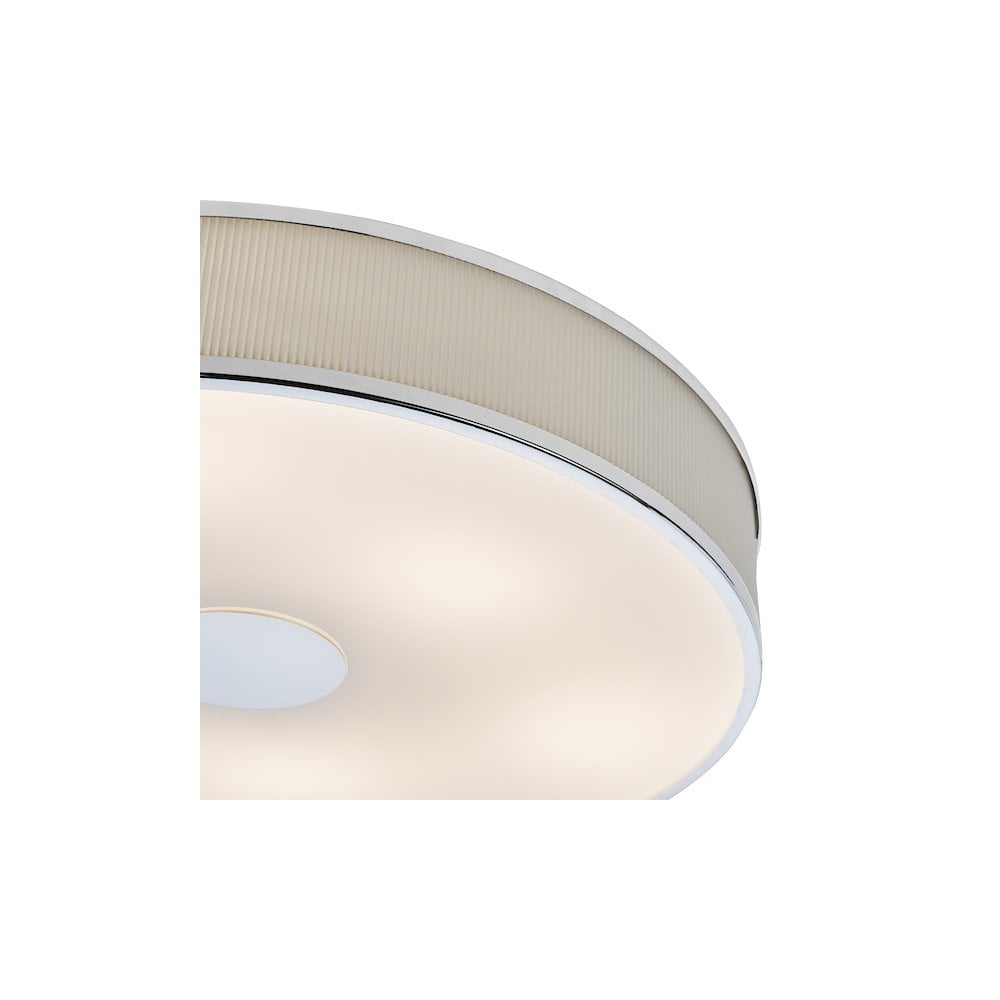 Dar ALV6433 Alvaro 6 Light Flush Polished Chrome With Ivory shade