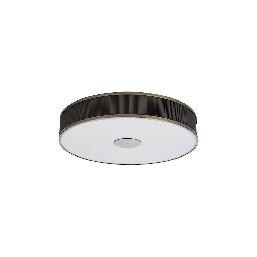 Dar ALV6439 Alvaro 6 Light Flush Antique Bronze With Brown Shade