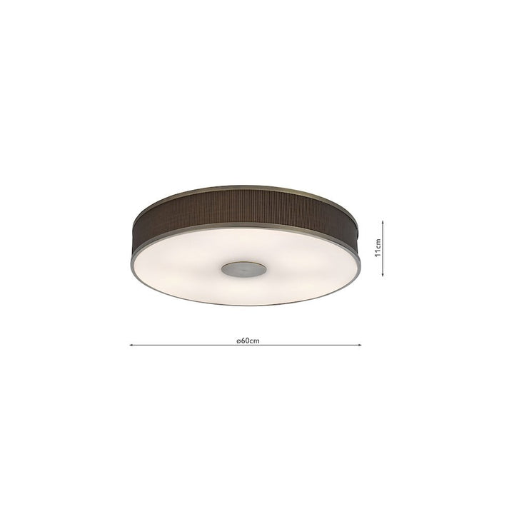 Dar ALV6439 Alvaro 6 Light Flush Antique Bronze With Brown Shade