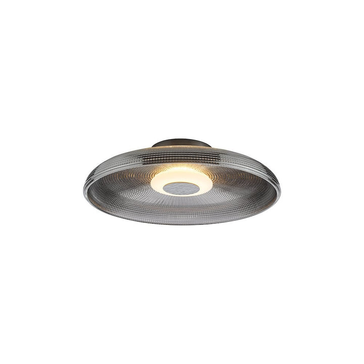 Dar ANS5222 Ansel Flush Smoked Glass and Polished Black Chrome LED