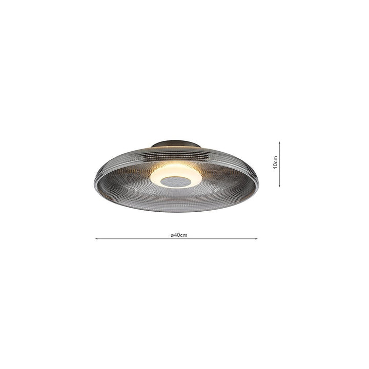 Dar ANS5222 Ansel Flush Smoked Glass and Polished Black Chrome LED