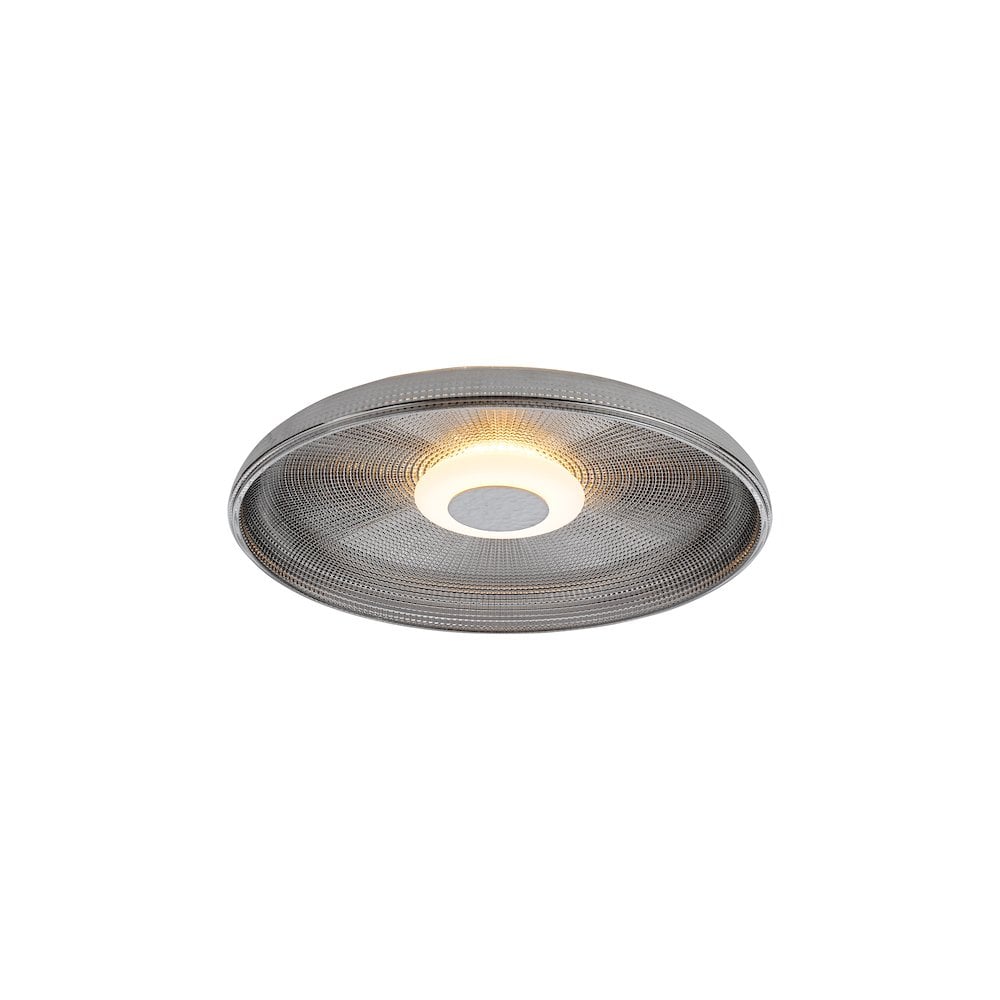 Dar ANS5222 Ansel Flush Smoked Glass and Polished Black Chrome LED