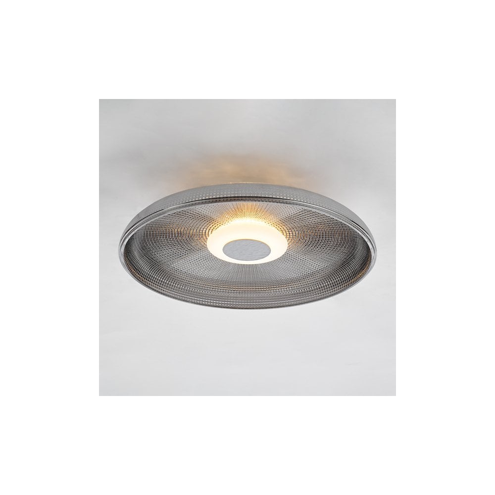 Dar ANS5222 Ansel Flush Smoked Glass and Polished Black Chrome LED