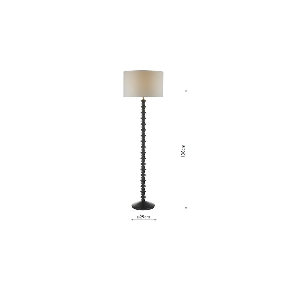 Dar AZA4922-PYR182 Azana Floor Lamp Matt Black With Shade