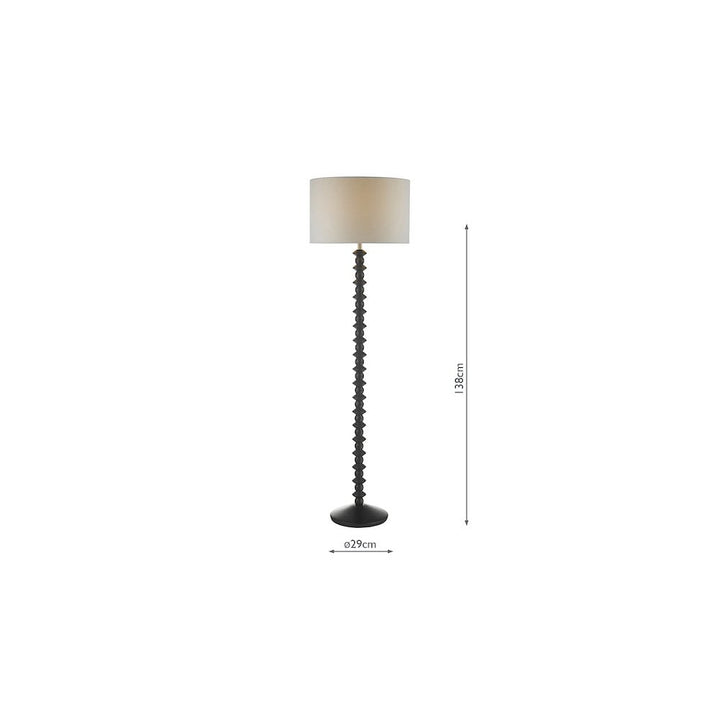 Dar AZA4922-PYR182 Azana Floor Lamp Matt Black With Shade