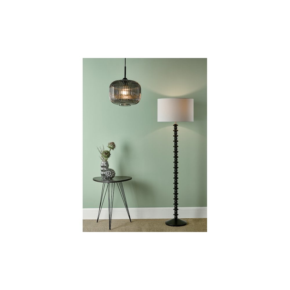 Dar AZA4922-PYR182 Azana Floor Lamp Matt Black With Shade