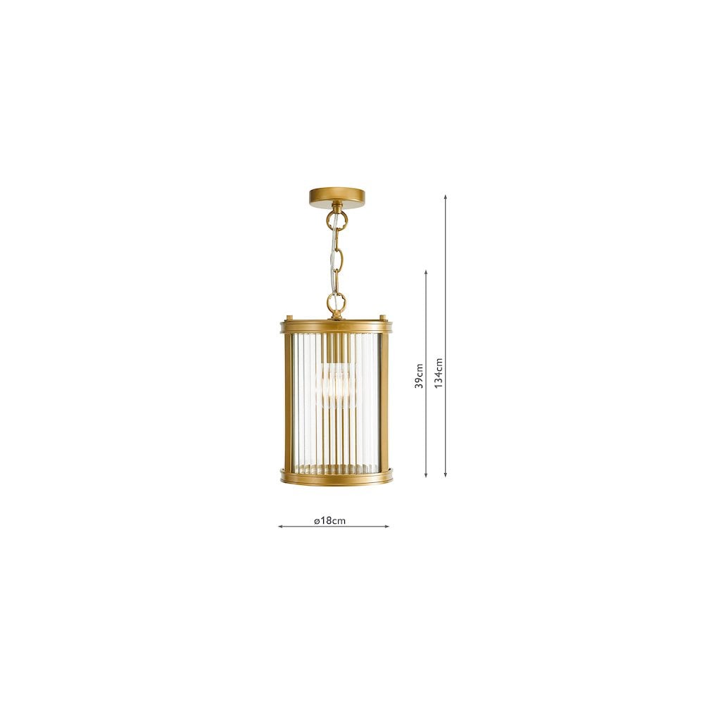 Dar BIA0163 Bianka Pendant Bronze and Ribbed Glass