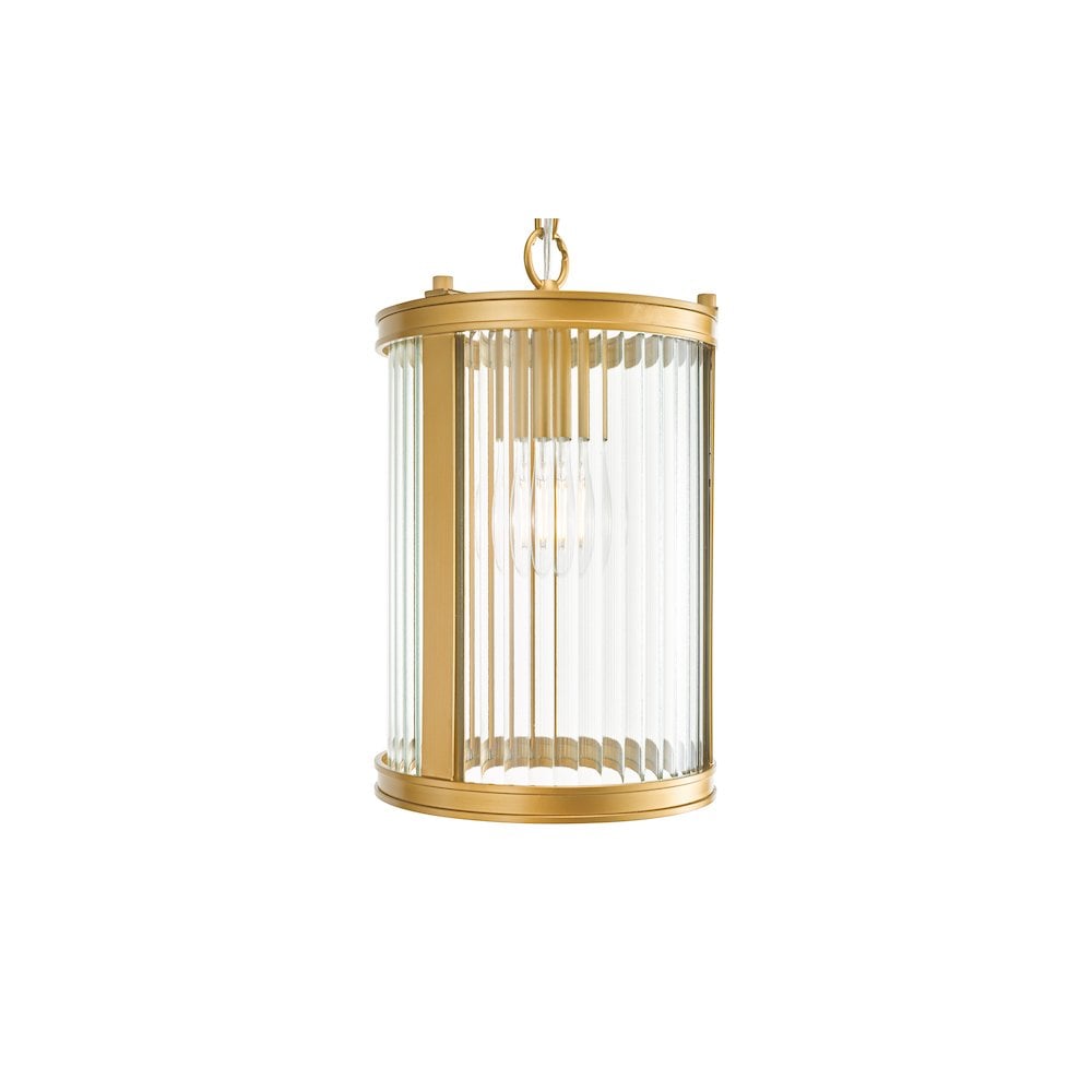 Dar BIA0163 Bianka Pendant Bronze and Ribbed Glass