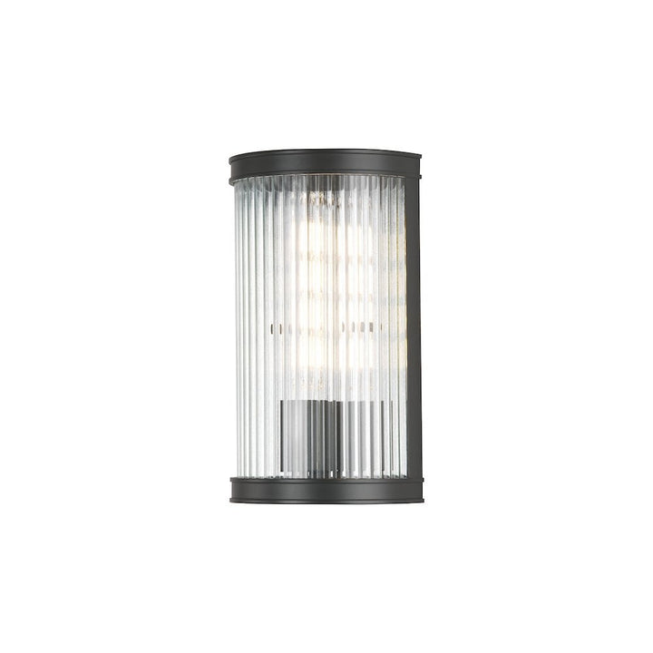 Dar BIA0722 Bianka Wall Light Matt Black and Ribbed Glass