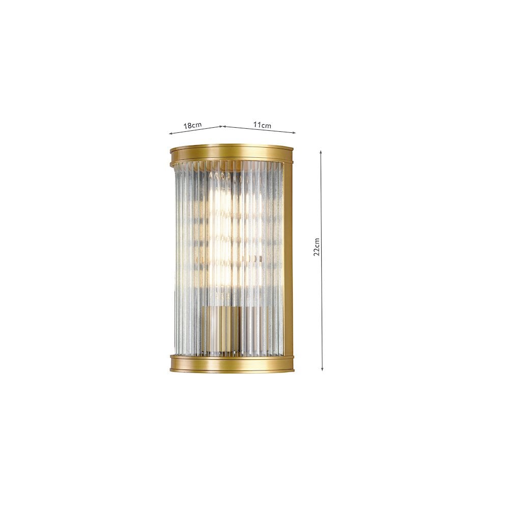 Dar BIA0763 Bianka Wall Light Bronze and Ribbed Glass