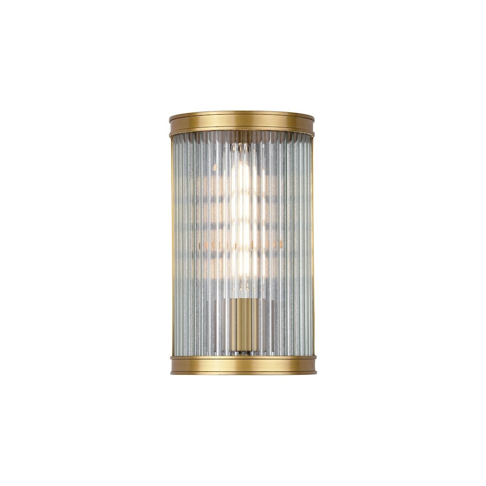 Dar BIA0763 Bianka Wall Light Bronze and Ribbed Glass