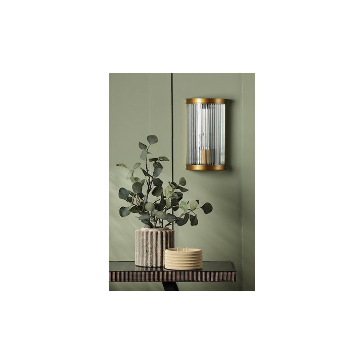 Dar BIA0763 Bianka Wall Light Bronze and Ribbed Glass