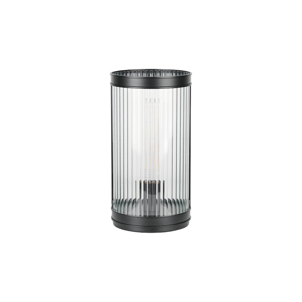 Dar BIA4222 Bianka Table Lamp Matt Black and Ribbed Glass