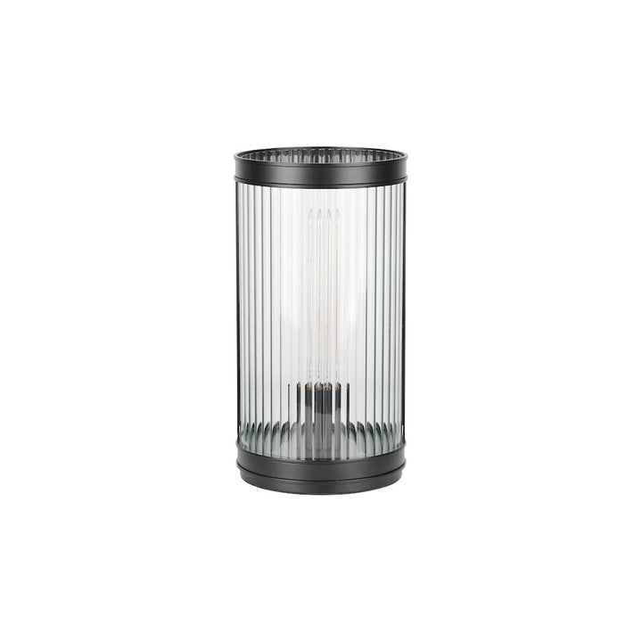 Dar BIA4222 Bianka Table Lamp Matt Black and Ribbed Glass