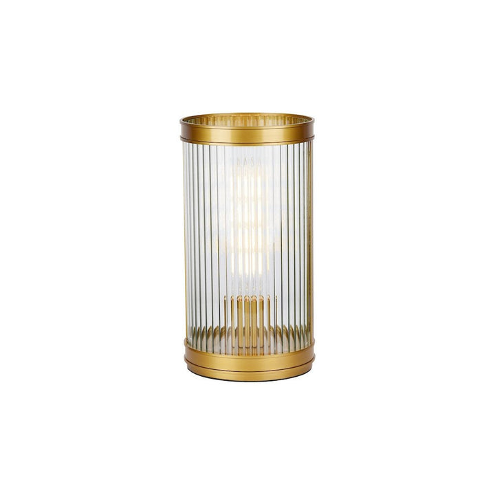 Dar BIA4263 Bianka Table Lamp Bronze and Ribbed Glass