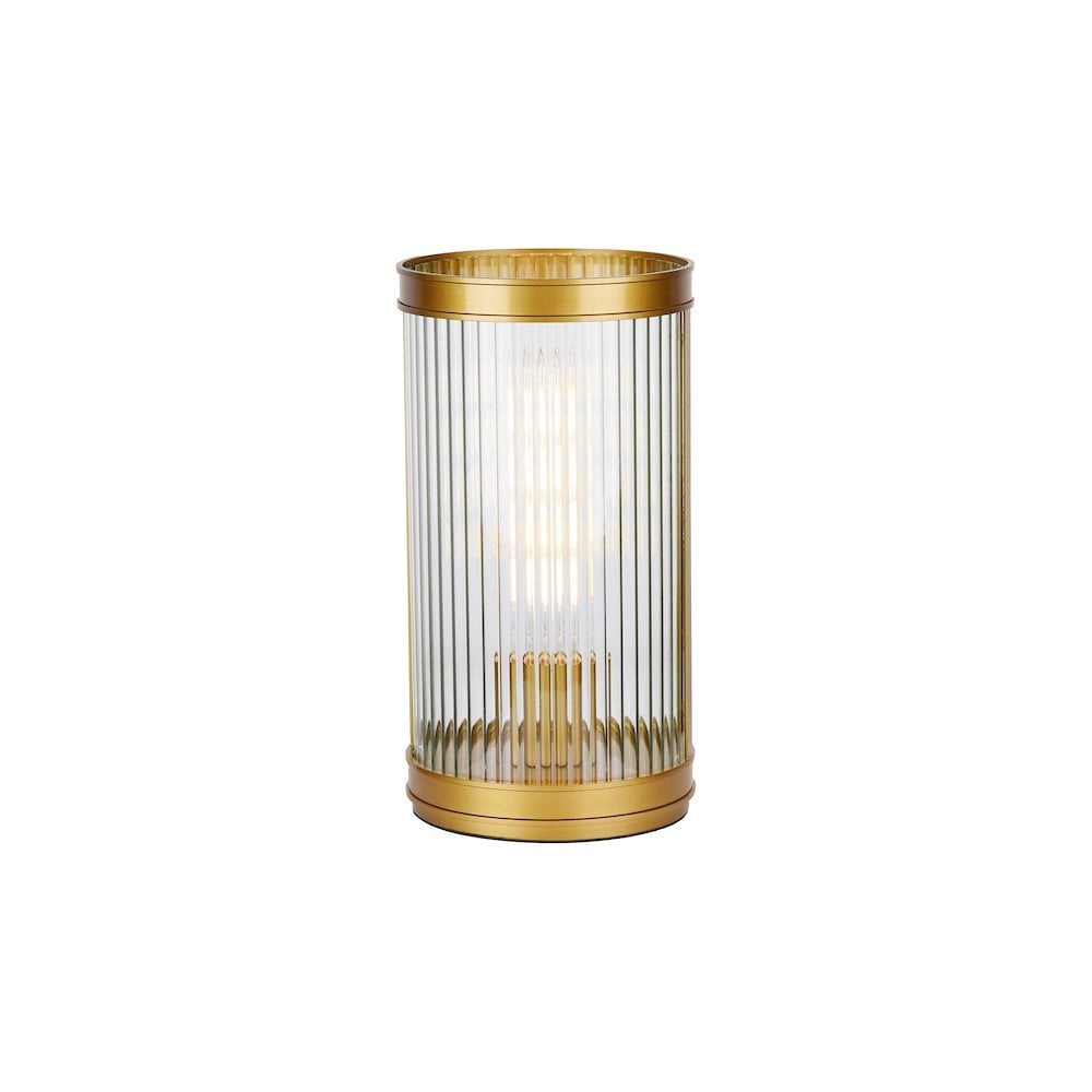 Dar BIA4263 Bianka Table Lamp Bronze and Ribbed Glass (S)