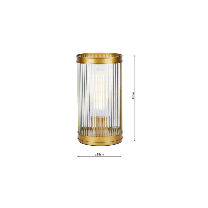 Dar BIA4263 Bianka Table Lamp Bronze and Ribbed Glass