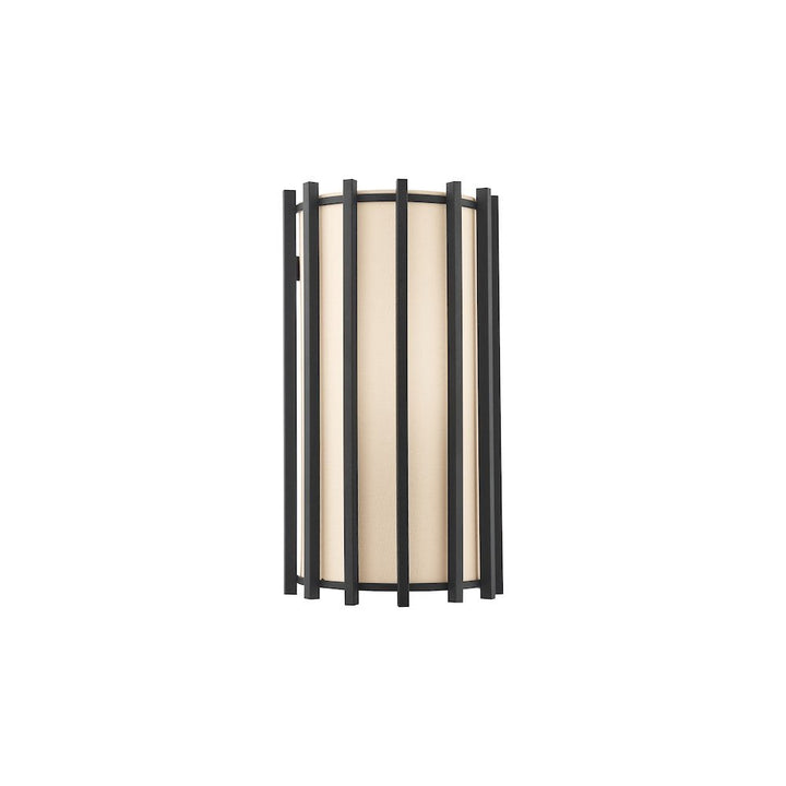 Dar CAG0722 Cagliari Wall Light Matt Black With Ivory Shade